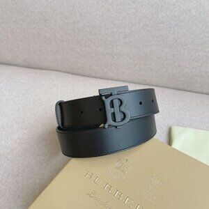 Burberry Leather TB Monogram Buckle Belt